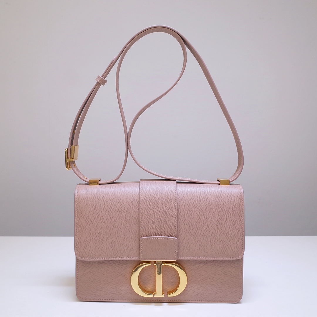 30 Montaigne Bag Pink Grained Calfskin